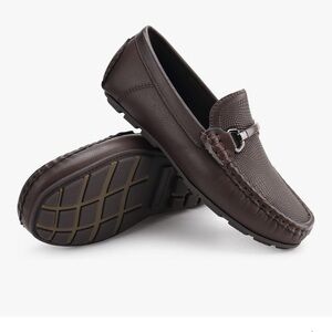 Boys Brown Penny Loafer Casual Slip-On Moccasin Flats Boys Dress Shoes Size 3